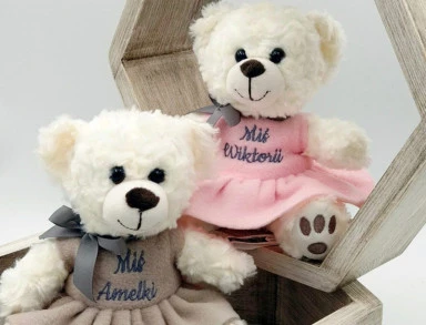 mis personalizowany w sukieneczce z imieniem dziecka a